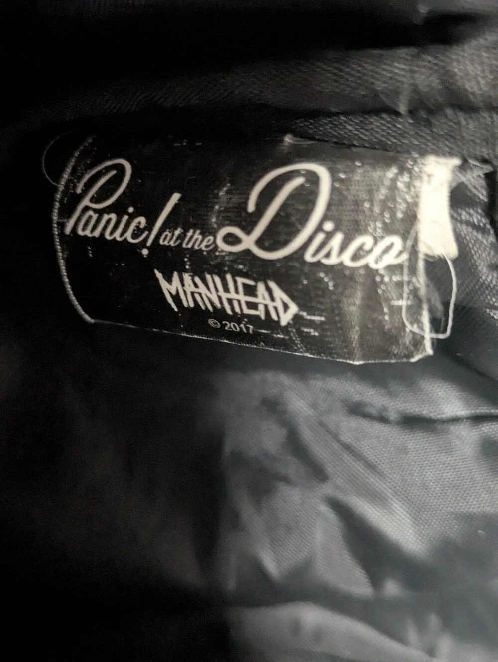Black Backpack with Floral Front Pocket. Panic At The Disco!